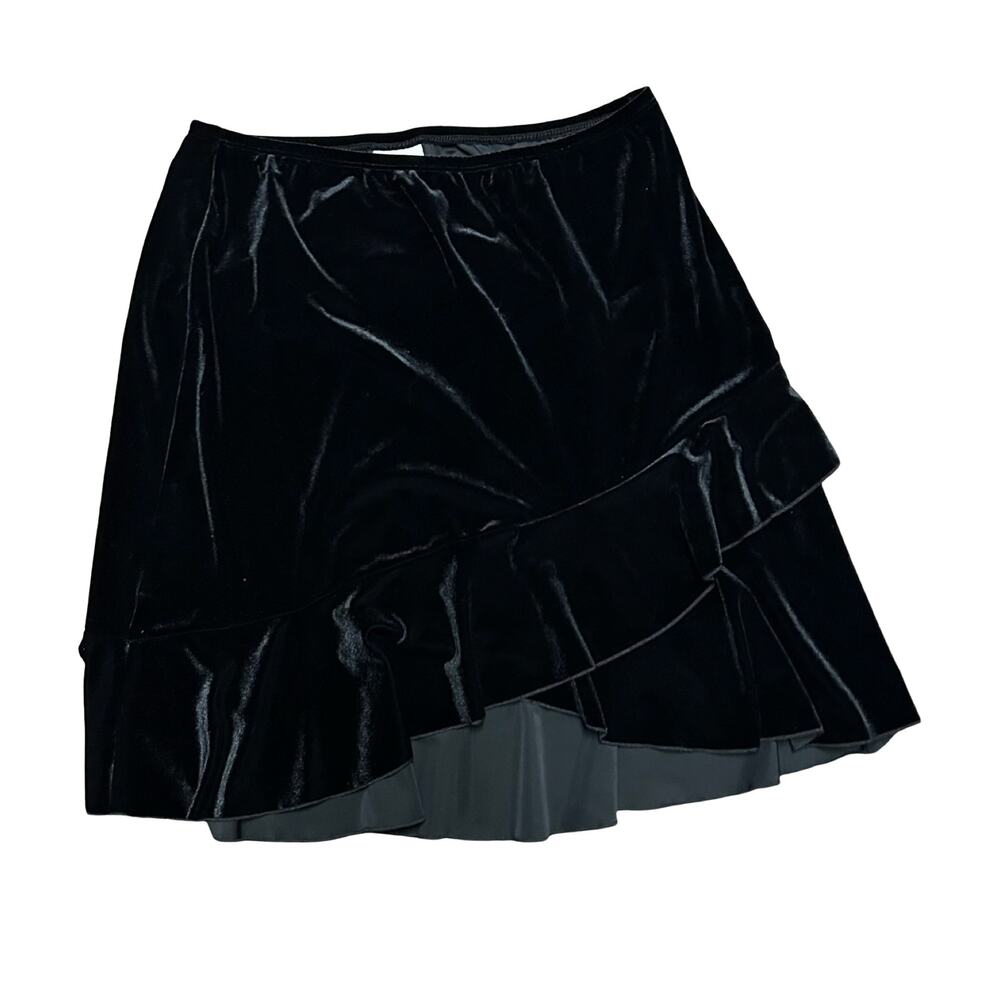 Y2K Fashion Bug Velvet Mini Skirt Womens Large Black Goth Emo Alt Witchy Career